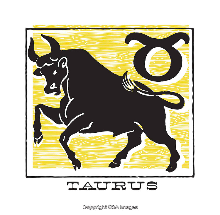 Taurus Zodiac Bull Illustration in Modern Graphic Style with Bold Colors