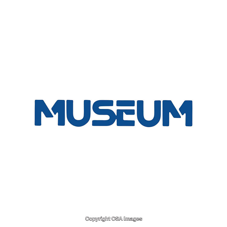 Modern Blue Typography Featuring The Word Museum in Creative Style