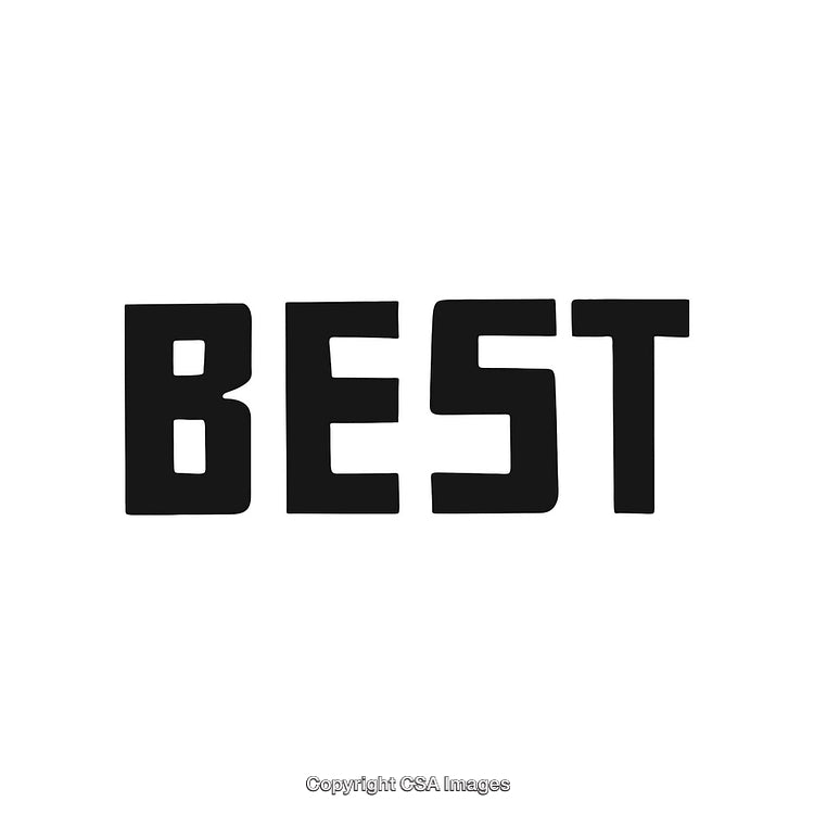 Bold Typography Design Highlighting the Word 'Best' in Black on White Background