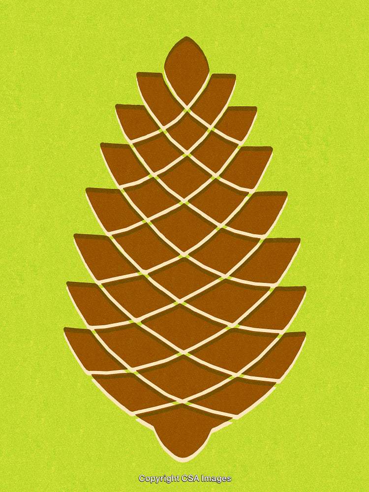 Abstract Brown Cone Design on Vibrant Green Background
