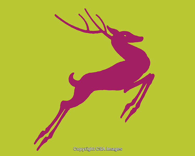 Stylized Deer Silhouette in Vibrant Colors With a Whimsical Aesthetic