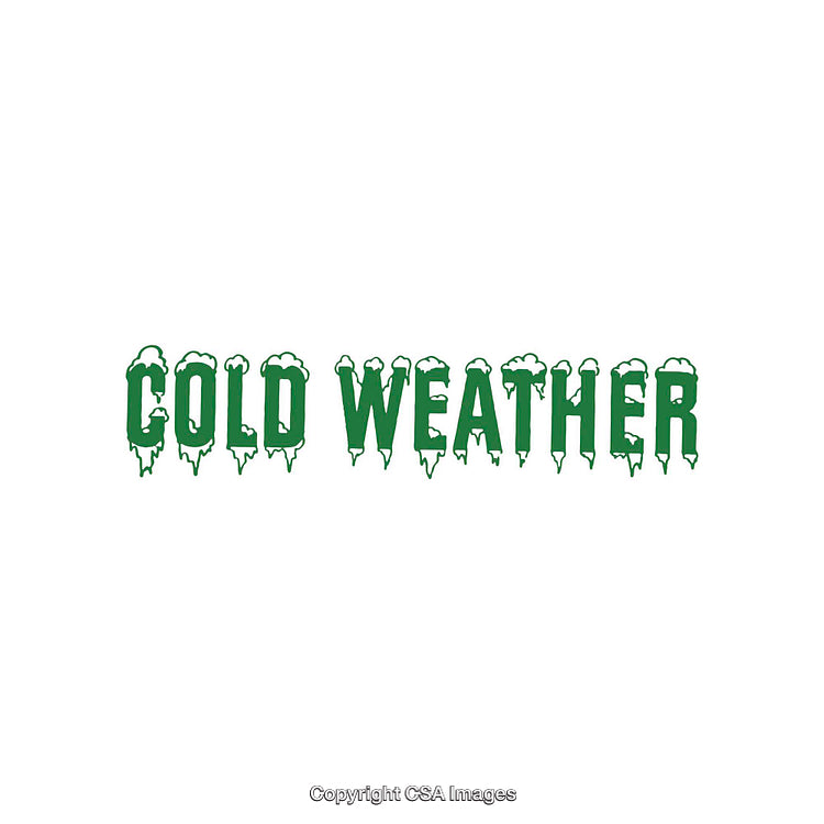 Cold Weather Text With Icicle Theme Design in Green Color