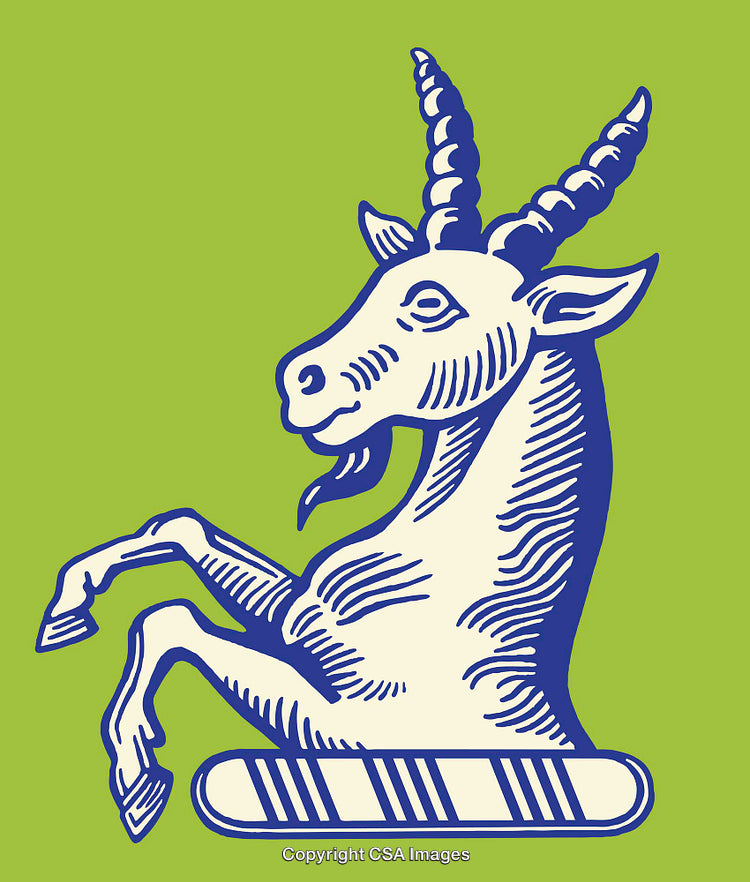 Colorful Line Art Illustration of a Goat with Intricate Details