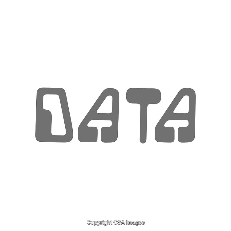Stylized Monochrome Text Design Featuring the Word Data