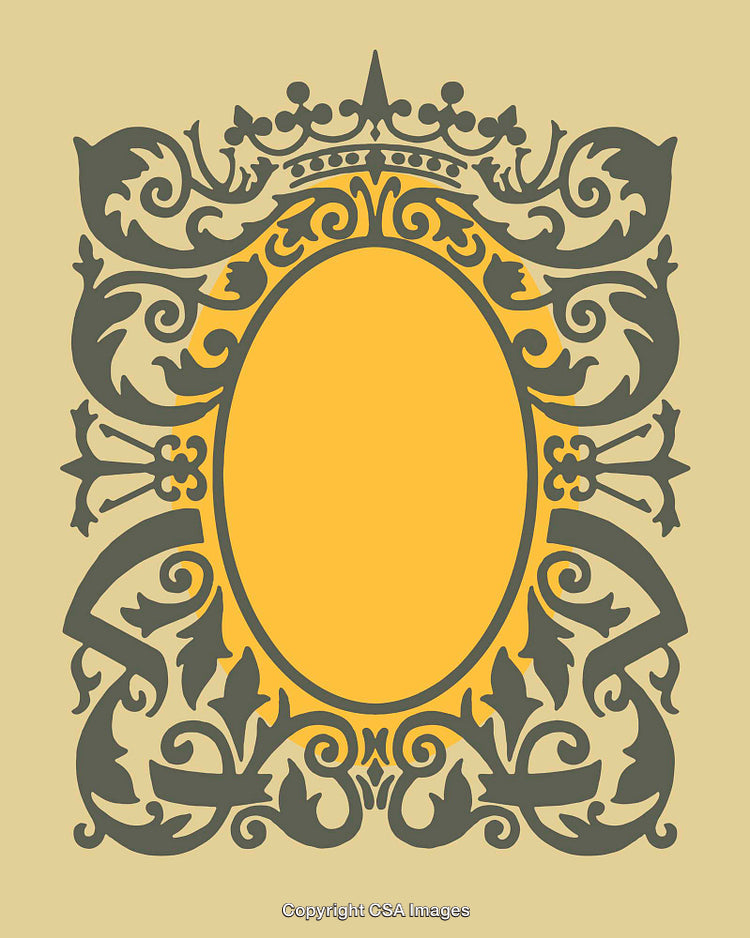 Elegant Ornate Frame with Vintage Decorative Patterns and Golden Details