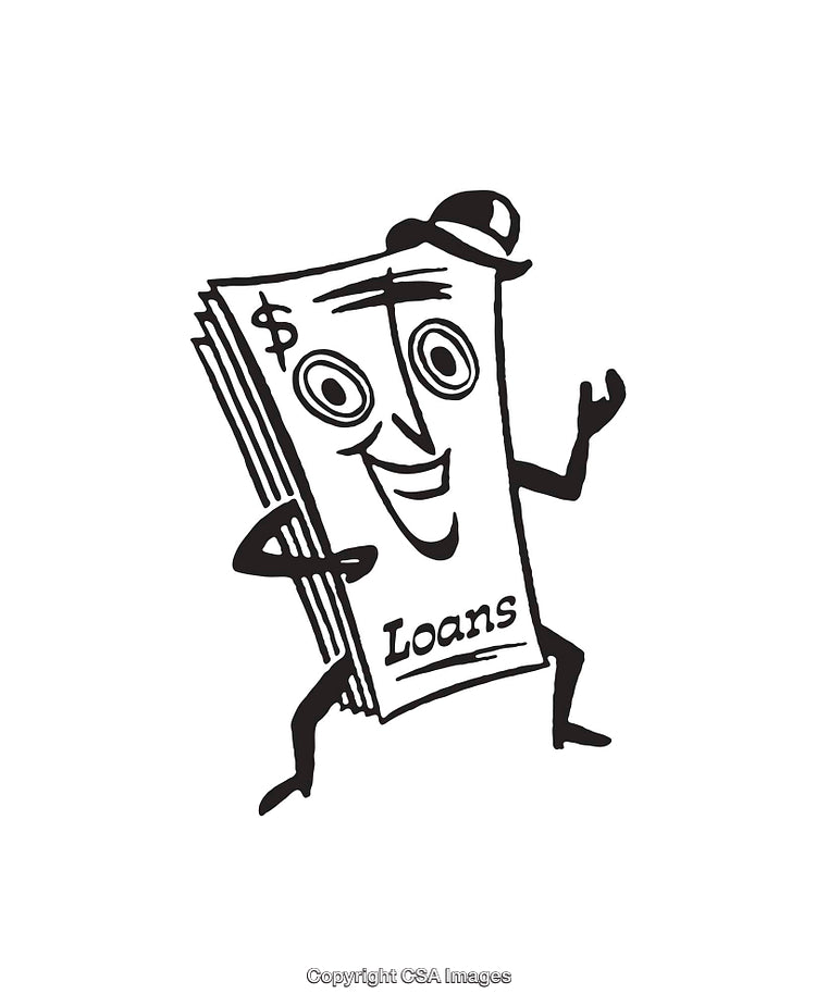 Cartoon Illustration of a Personified Loan Document Character