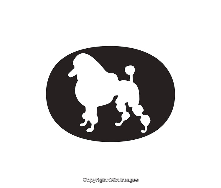 Silhouette of a Poodle Dog in Modern Black and White Icon Design