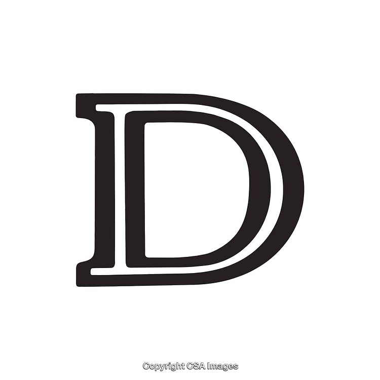 Bold Letter D in Modern Minimalist Design Style