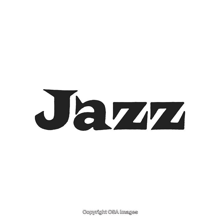 Bold Jazz Typography in Black on a White Background Symbolizing Music and Art