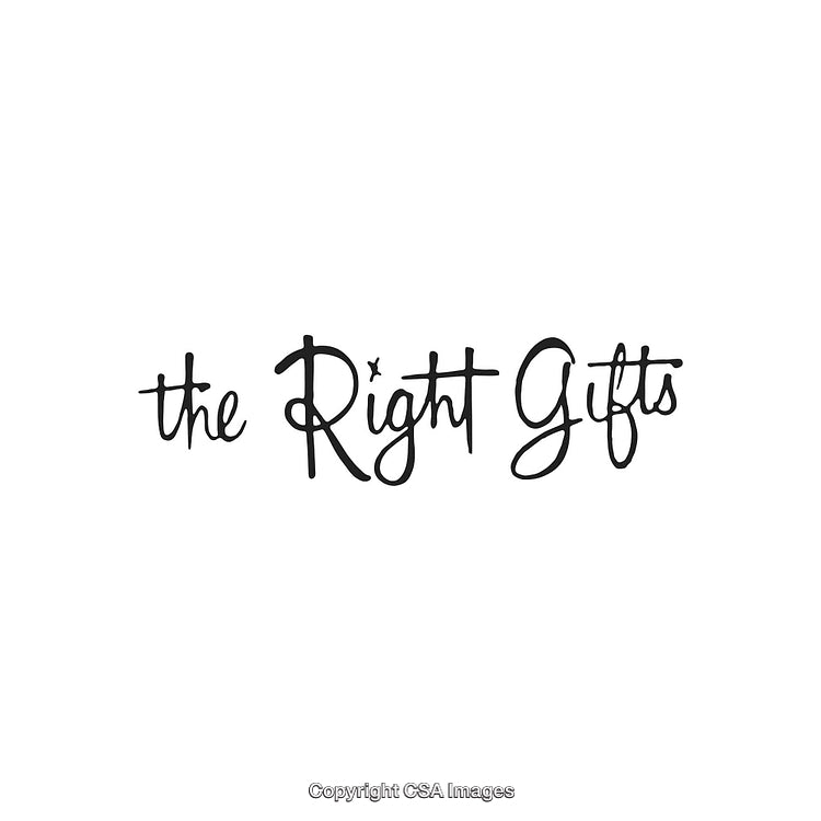 Inspirational Handwritten 'The Right Gifts' Typography Art for Motivation and Gifting