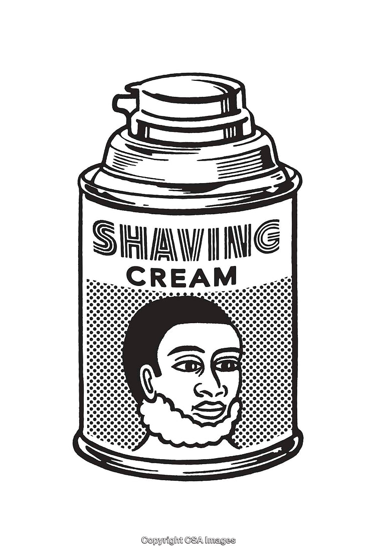 Black And White Line Art Illustration Of Shaving Cream Can