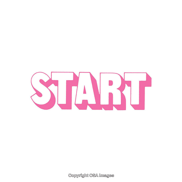 Bold Pink Start Text on a Clean White Background