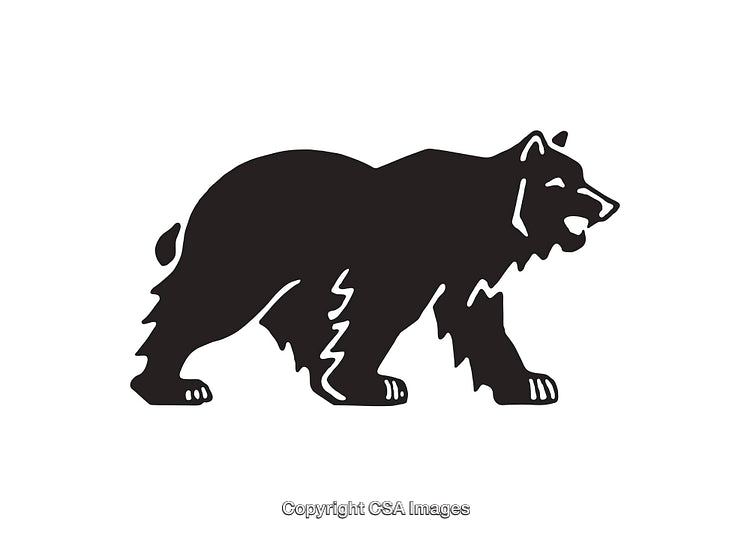Silhouette of a Bear in Black and White Icon Design