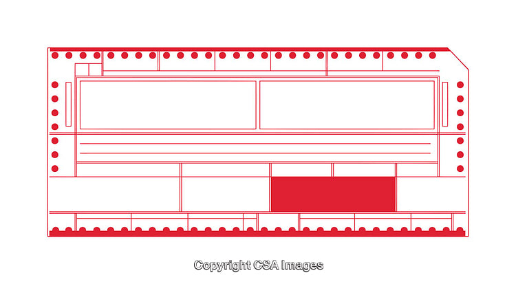 Illustration of a Diagrammatic Layout in Red Lines and White Background