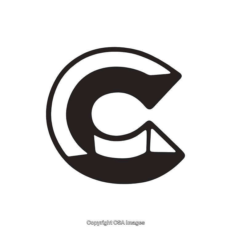 Black And White Letter C In Unique Bold Design