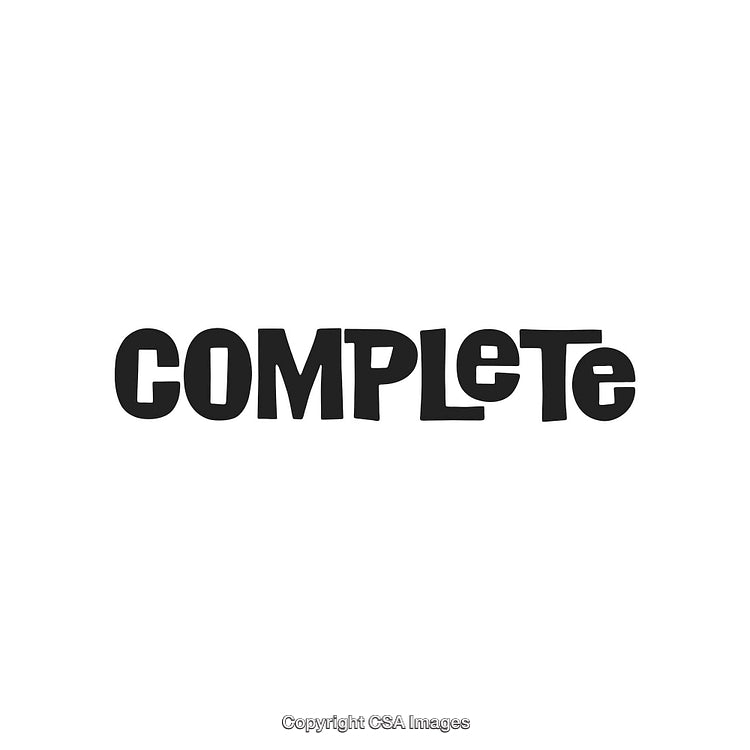 Bold Text Logotype Featuring the Word Complete in Stylized Black Letters