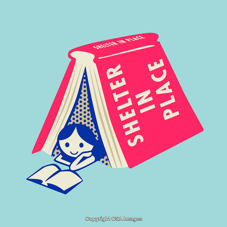 Creative Artwork of a Shelter Book With Reading Character Inside