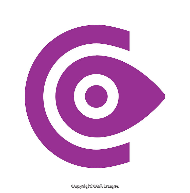 Abstract Purple Eye Shaped Logo Design on White Background