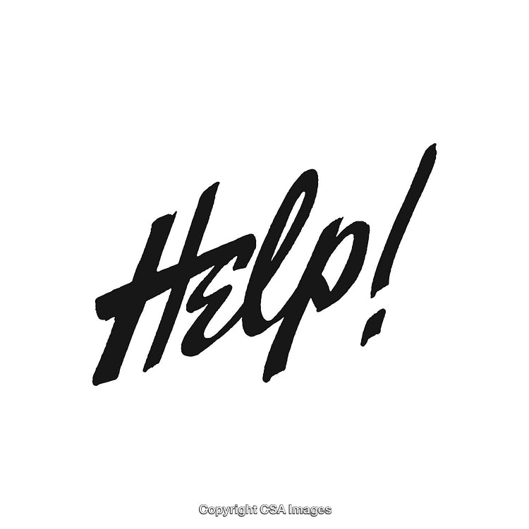 Dynamic Brush Lettering of the Word Help with Bold Stylization
