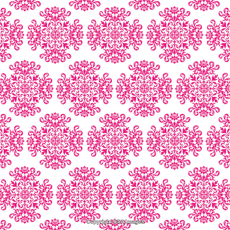 Elegant Pink Ornamental Pattern Over a White Background