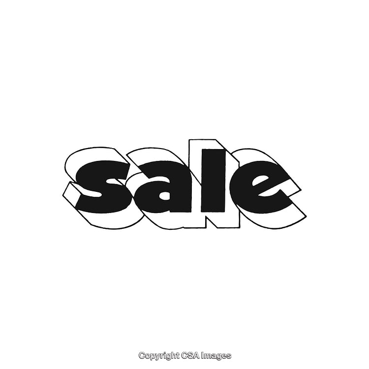 Bold Black and White Sale Text on Transparent Background