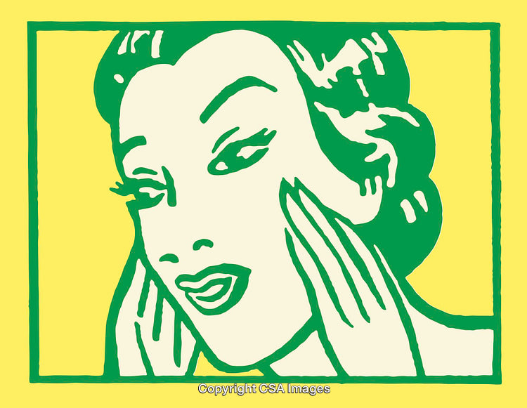 Colorful Pop Art Style Face Illustration With Retro Aesthetic Vibes