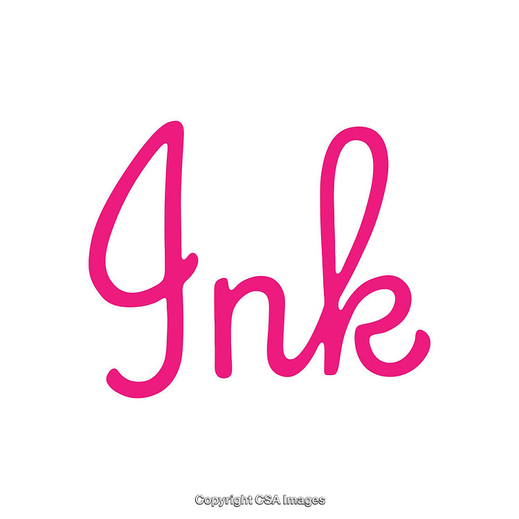 Elegant Pink Word Art Spelling Ink in Modern Handwriting