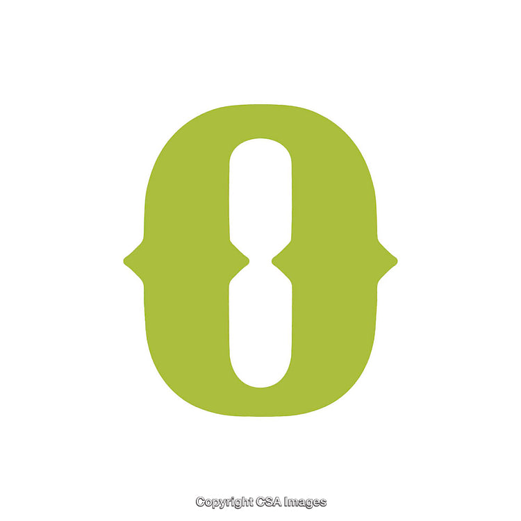 Green Letter O Symbol in Unique Minimalist Design Style