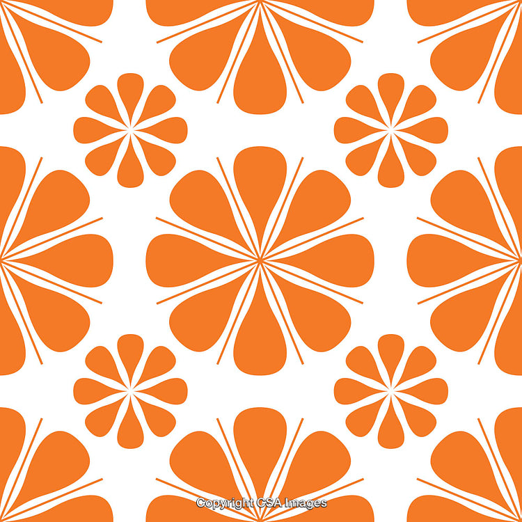 Bright Orange Floral Pattern Creating a Cheerful and Stylish Design