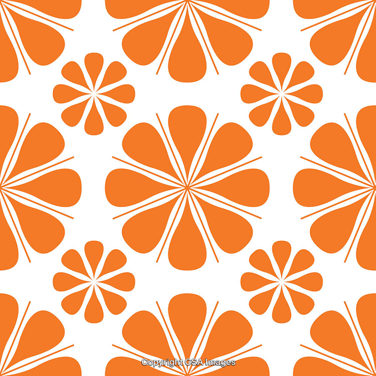 Bright Orange Floral Pattern Creating a Cheerful and Stylish Design