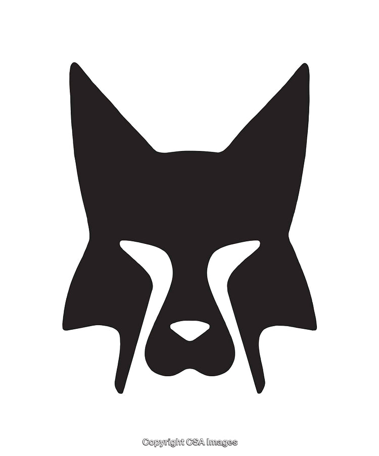 Silhouette of a Unique Stylized Animal Face in Black and White Design