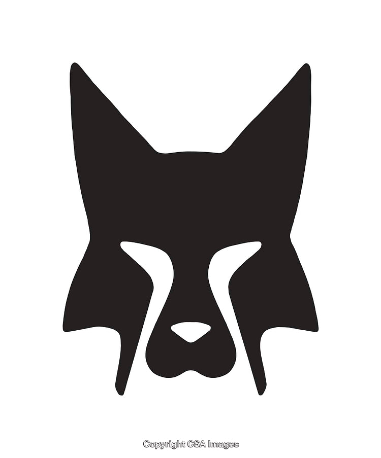 Silhouette of a Unique Stylized Animal Face in Black and White Design