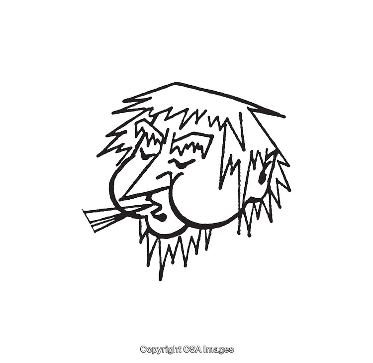 Abstract Line Art Illustration of a Whimsical Face With Unique Features
