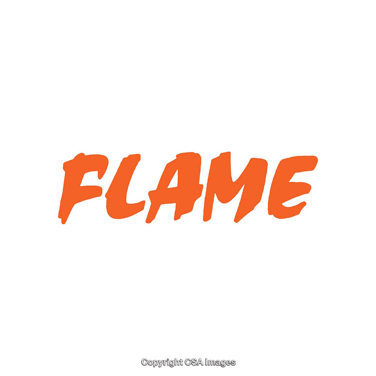 Bold Orange Flame Text on a Minimalist White Background