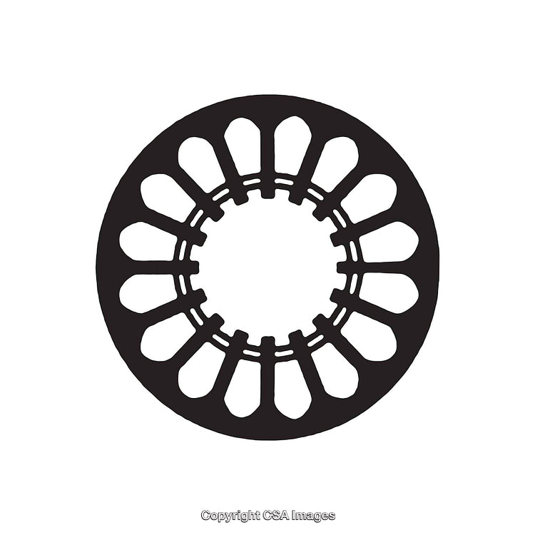 Intricate Circular Black and White Geometric Shape
