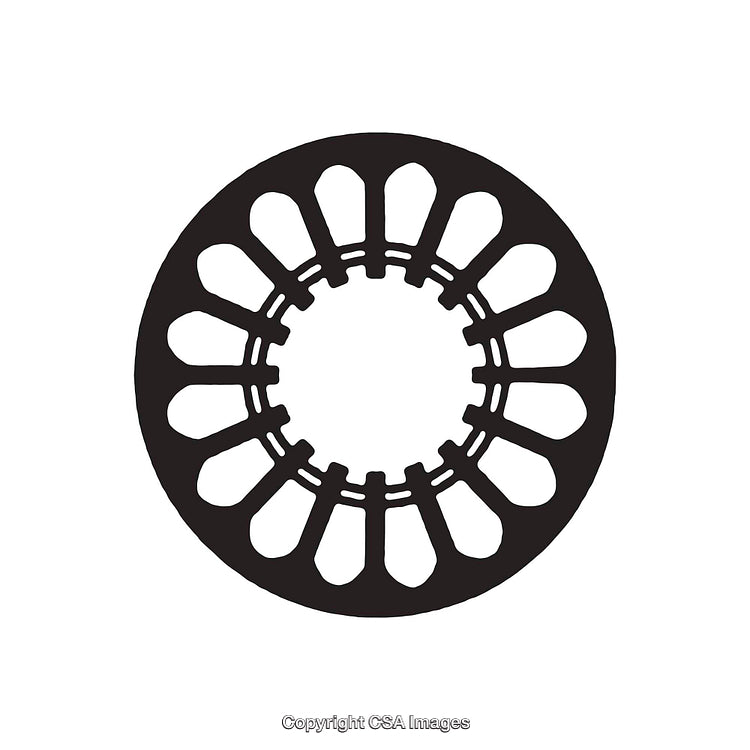 Intricate Circular Black and White Geometric Shape