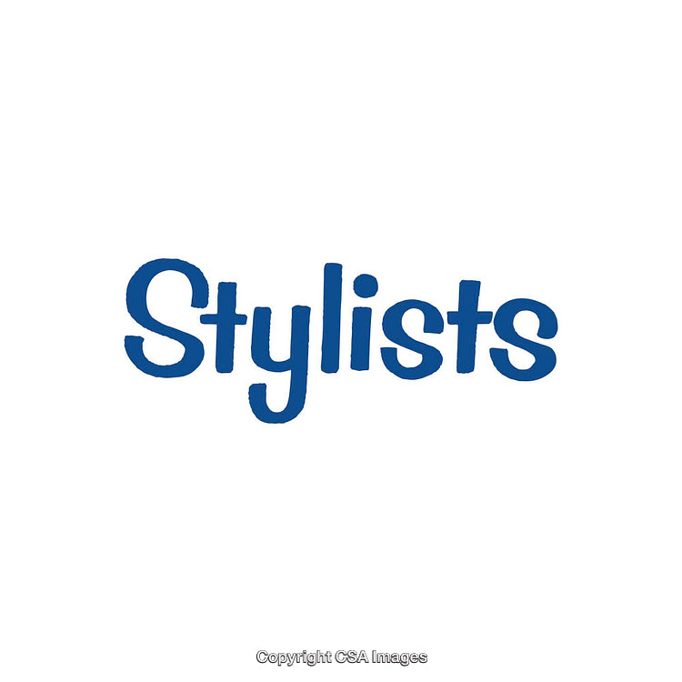 Blue Stylists Text on White Background with Clean Minimalistic Design