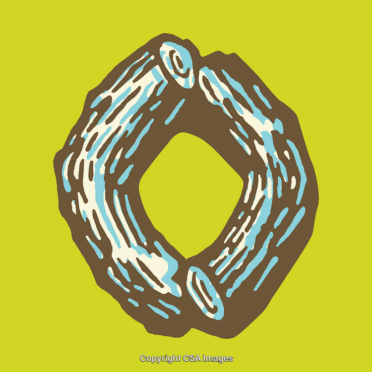 Artistic Illustration of the Letter O in a Stylized Design