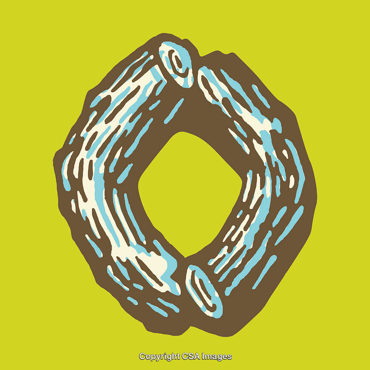 Artistic Illustration of the Letter O in a Stylized Design