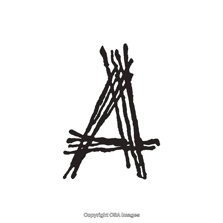 Bold Abstract Representation of the Letter A in Black on White