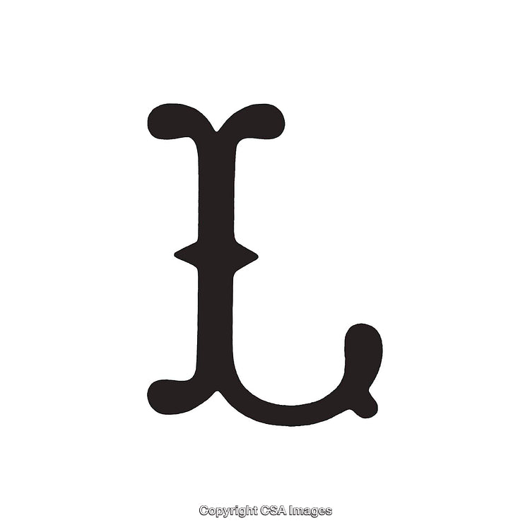 Elegant Stylized Letter L in Bold Black Font on White