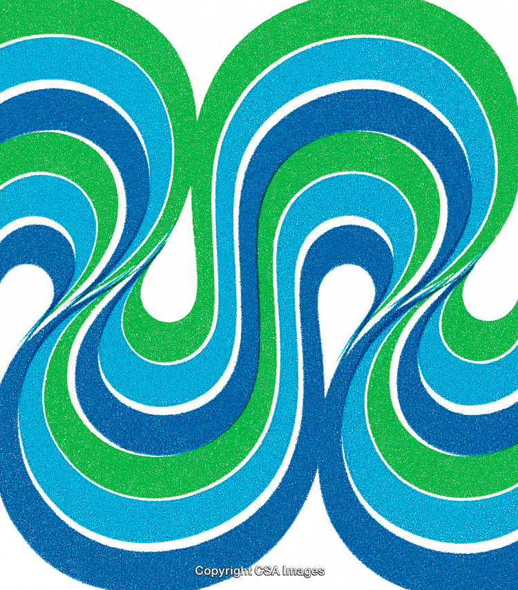 Colorful Green and Blue Abstract Swirling Pattern Illustration