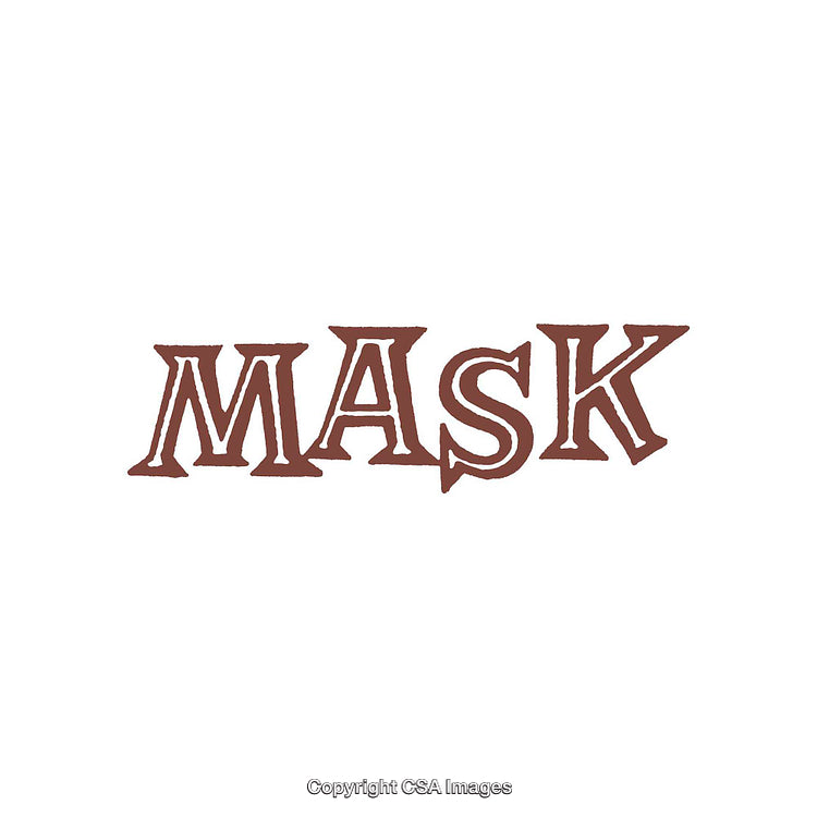 Brown Vintage Word Logo Design Featuring the Text 'Mask'
