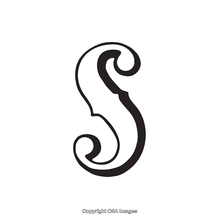 Elegant Black S Letter Form on a Clean White Background