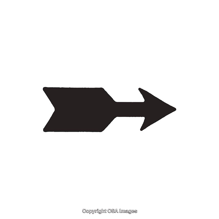 Black Arrow Shape Silhouette in Minimalist Style on White Background
