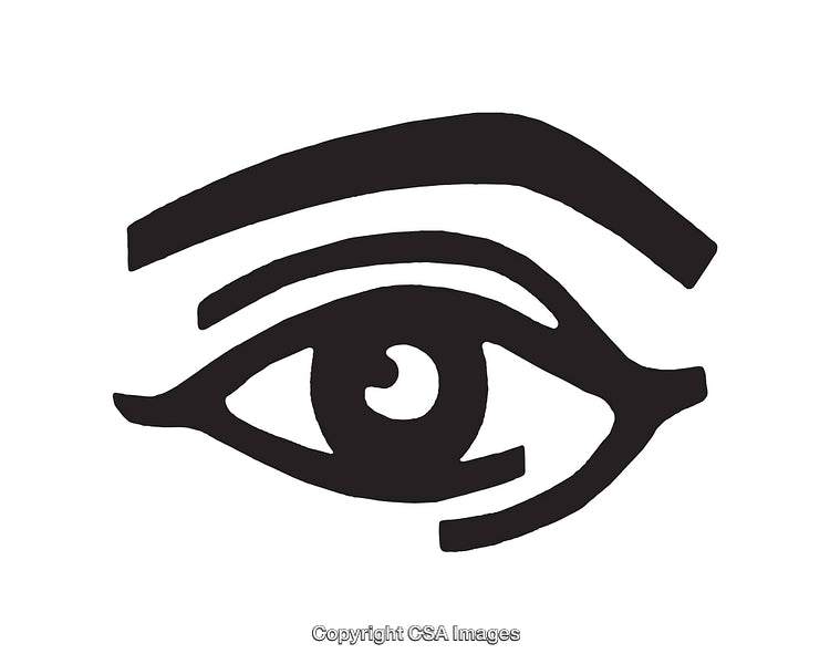 Minimalistic Black and White Eye Illustration with Abstract Styling