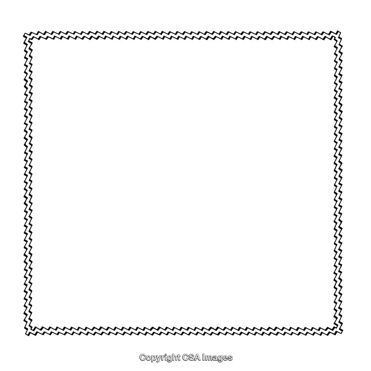 Simple Zigzag Black and White Border Design on White Background