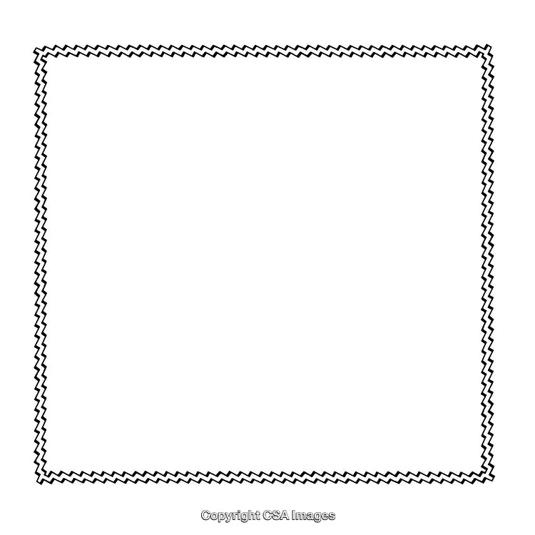 Simple Zigzag Black and White Border Design on White Background