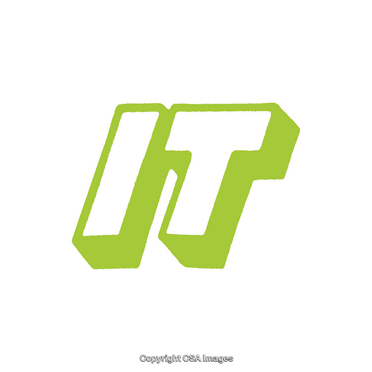 Green Stylized 'It' Text Logo on White Background