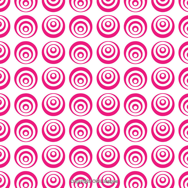 Pink Circular Pattern With Repeating Concentric Rings on White Background